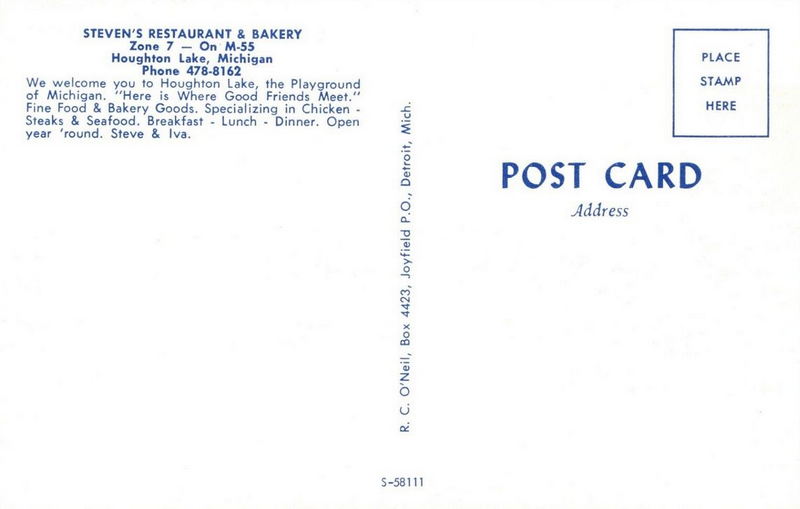 Stevens Restaurant & Bakery - Vintage Postcard